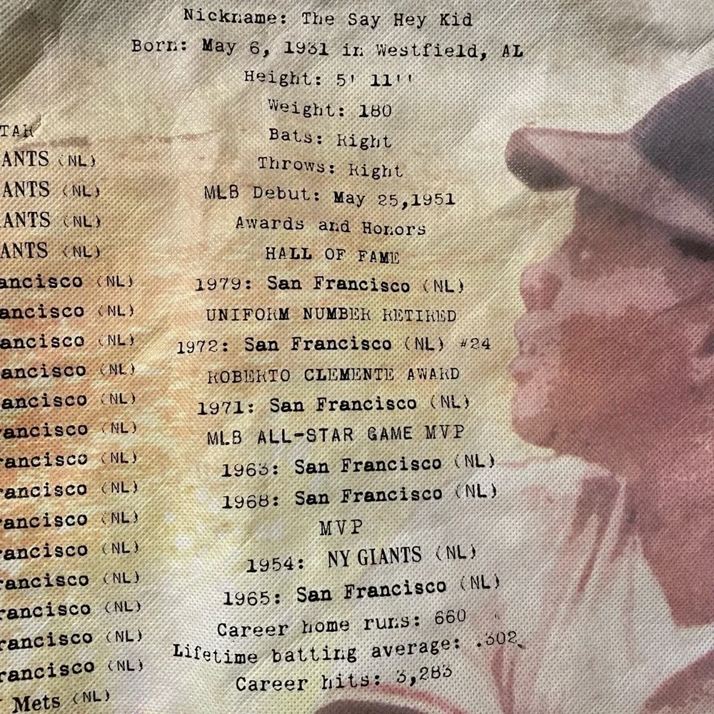 Tommy Bahama Tommy Willie Mays San Francisco Giants Camp Garment Bag hanger